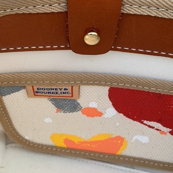 DOONEY & Bourke Painted Canvas Graffiti Shoulder Bag with Leather Trim - Picture 10 of 15